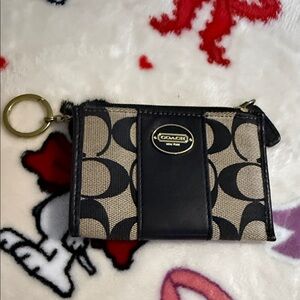 Coach Signature Mini Skinny Keychain ID Case preowned